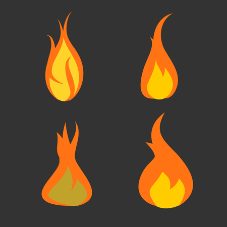 Illustration fire icon design on black.のイラスト素材