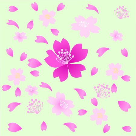 Pink Sakura Flowers nature Background. illustration.のイラスト素材