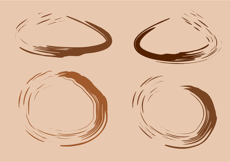 Watercolor blots from coffee or Coffee stain.Vector illustration.のイラスト素材