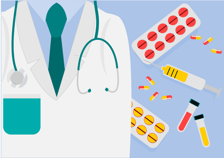 Doctor with Stethoscope for health care.Illustration vector.のイラスト素材