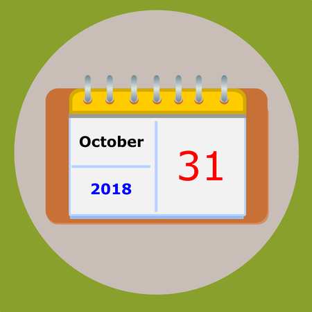 Calendar 2018 flat icon design, vector illustration.のイラスト素材