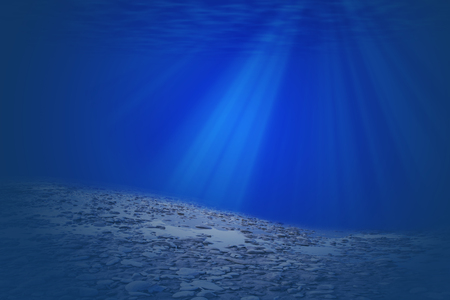light ray in under deep sea nature background.の写真素材