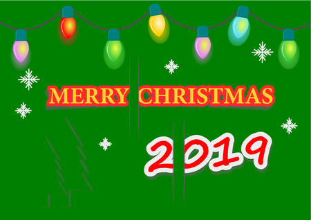 christmas and new year 2019 invite card with color background.のイラスト素材