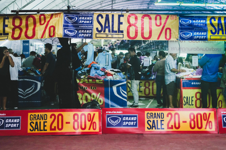 CHAING RAI, THAILAND - NOVEMBER 18: Unknow People at Grand sale sportware from grand sport booth. November 18 2018,Main stadium,CHAING RAI.のeditorial素材