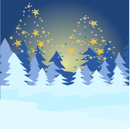 Pine trees covered with snow ,christmas concept.のイラスト素材