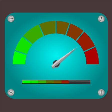 Meters Scale from green to red with arrow and scale.のイラスト素材