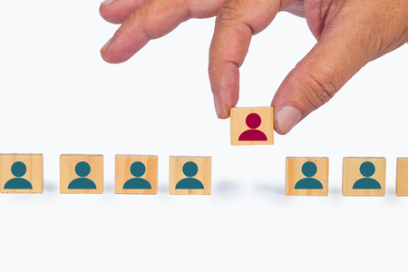 Human resources to recruitment a top of business man , business concept.の写真素材