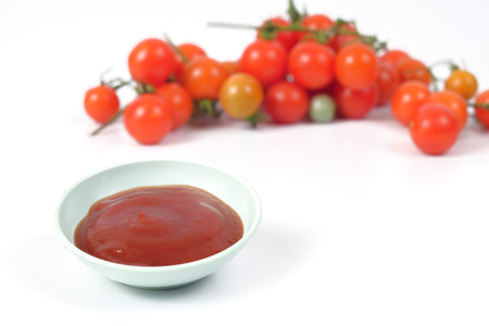 Tomato sauce with fresh Small Tomato ,food for health concept.の写真素材
