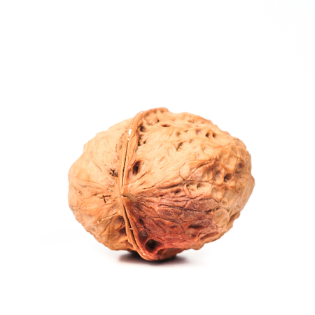 Dry Walnut isolated on white background,Food for health.の写真素材
