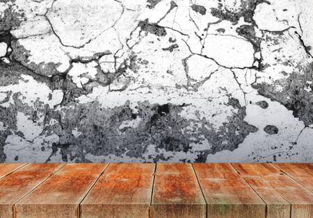 Old woodwalk with crack wall background.の写真素材