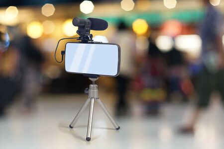 streaming video live with smart phone and microphone tool.