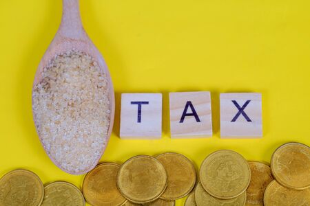 Sugar Tax is a tax or surcharge designed to reduce consumption of drinks with added sugar.の写真素材