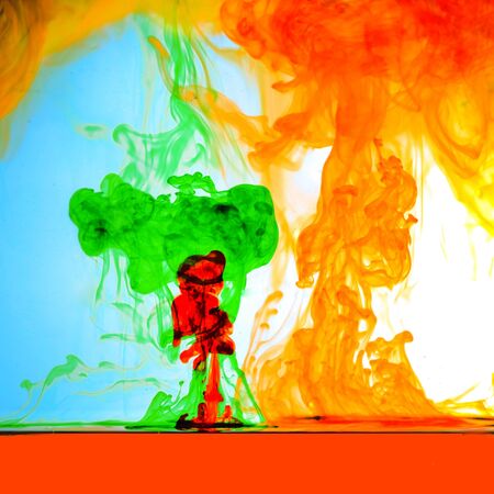 The colorful ink in the water. Abstract. background. Wallpaper. Concept art.の写真素材