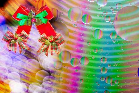 Christmas decorate with Oil drop on water with colorful to creation design