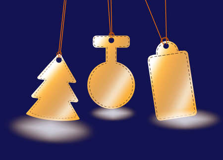 Christmas golden tag for advertising or banner.のイラスト素材