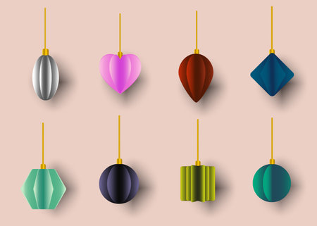 Paper lanthern style greeting concept background.のイラスト素材
