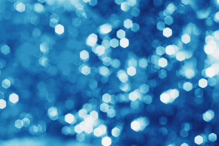 Abstract Blue bokeh defocus glitter and blur background.