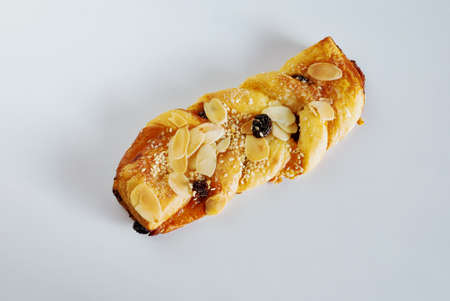 Breads with a golden crust on background.