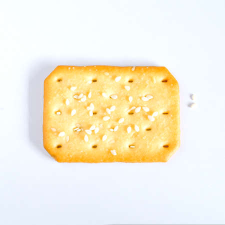Dry cracker cookies or biscuits on background, concept of food.の写真素材