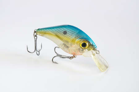 A fishing spinners and wobblers multi-colored background. Standard type of fishing lure.の写真素材