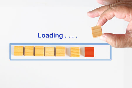 Wood Square or cubes with Copy Space on Background.の写真素材