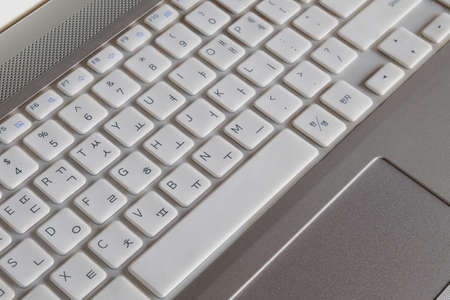 Detail of white keyboard keys of personal computer.の写真素材