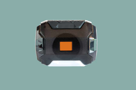 Black Portable Wireless Speaker and mp3 player Isolated.