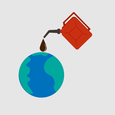 Oil tank on earth petroleum status of the world oil supply.のイラスト素材