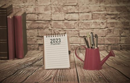 2023 planning on booknote background.
