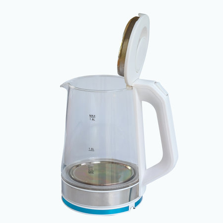 Electric kettle for boiling water on white background.の写真素材