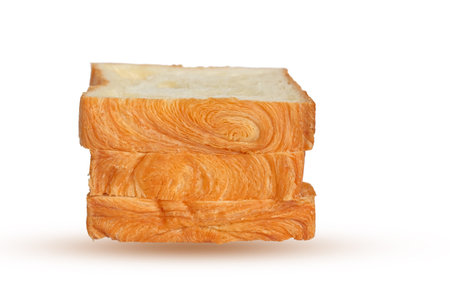 Fresh Croissant toast on white background,clipping path.