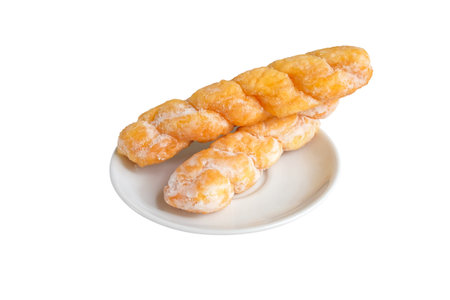 Twist bread donut on white background,clipping path.