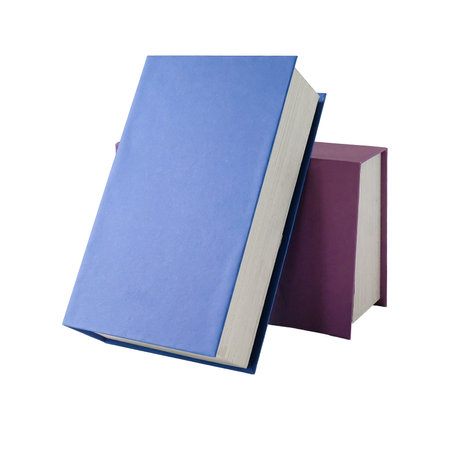 Colorfull hardcover books isolated on white background.の写真素材