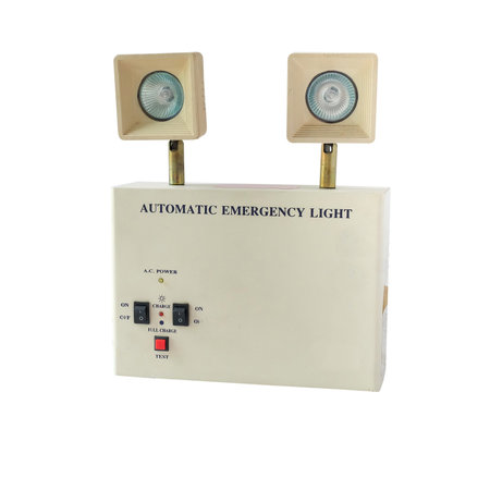 Old Rechargeable automatic emergency lights with two lamps .の写真素材