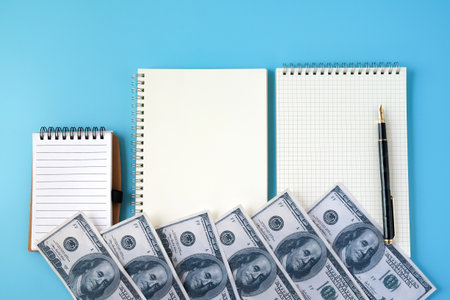 Bank note on book note ,Business concept.の写真素材