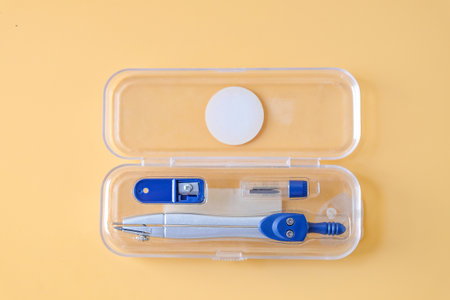 Metal compass for school and drafting instrument .の写真素材