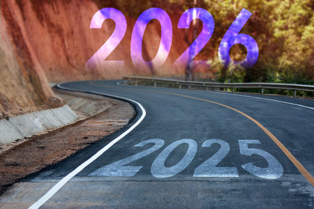 Empty road with written 2026.