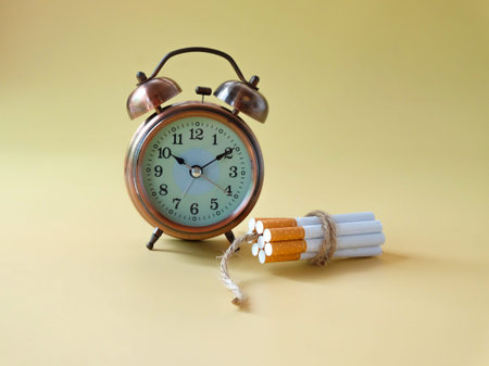 A cigarette binding with a cord looks like a dynamite.