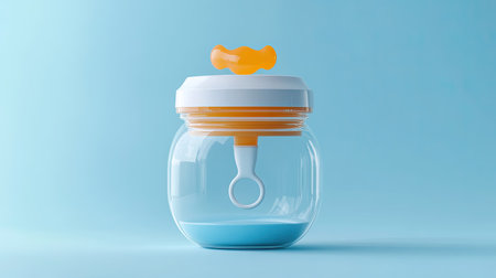 A baby food jar with a pacifier, ample room for brandingの素材