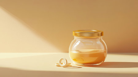 A baby food jar with a pacifier, ample room for brandingの素材