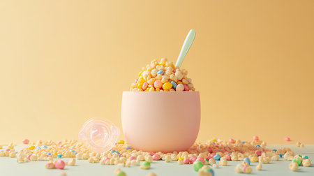 Baby cereal with a bottle and pacifier, with room for brandingの素材