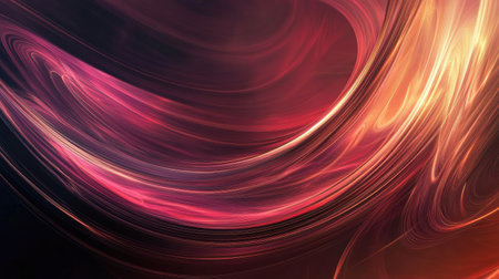 Abstract background with flowing curves and dynamic motion effects. Plenty of copy space in the center."の素材