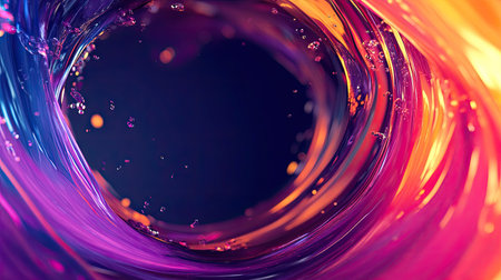 Abstract background with dynamic motion and vibrant hues. Plenty of copy space in the middle."の素材