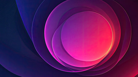 Abstract background with fluid shapes and vibrant colors. Ample copy space on the right side."の素材