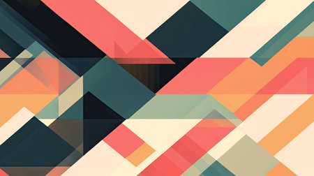 Abstract geometric pattern with sharp angles and soft colors. Ample copy space on the top right."の素材