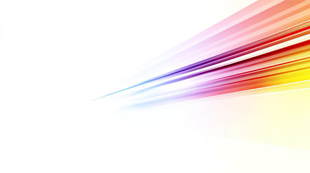 Abstract design with sharp lines and gradient colors. Plenty of copy space on the right."の素材