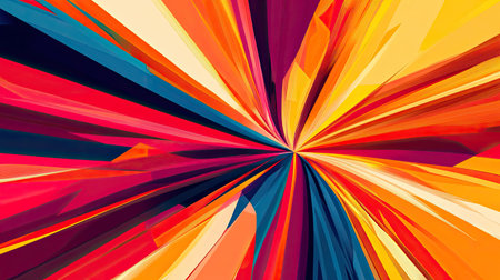 Abstract design with bold colors and sharp contrasts. Ample copy space in the center."の素材