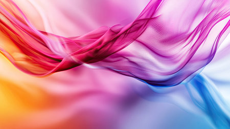 Abstract background with vibrant colors and dynamic motion. Ample copy space on the right."の素材