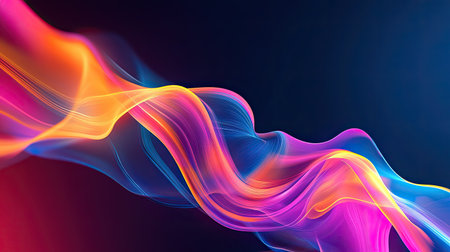 Abstract background with vibrant colors and dynamic motion. Ample copy space on the right."の素材