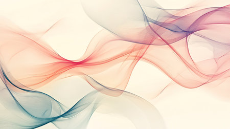 Abstract pattern with soft hues and flowing lines. Ample copy space in the middle."の素材
